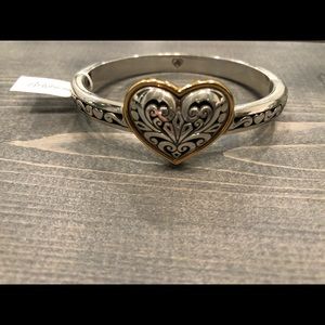 Brighton Roccoco Two Tone Heart Hinged Bracelet
